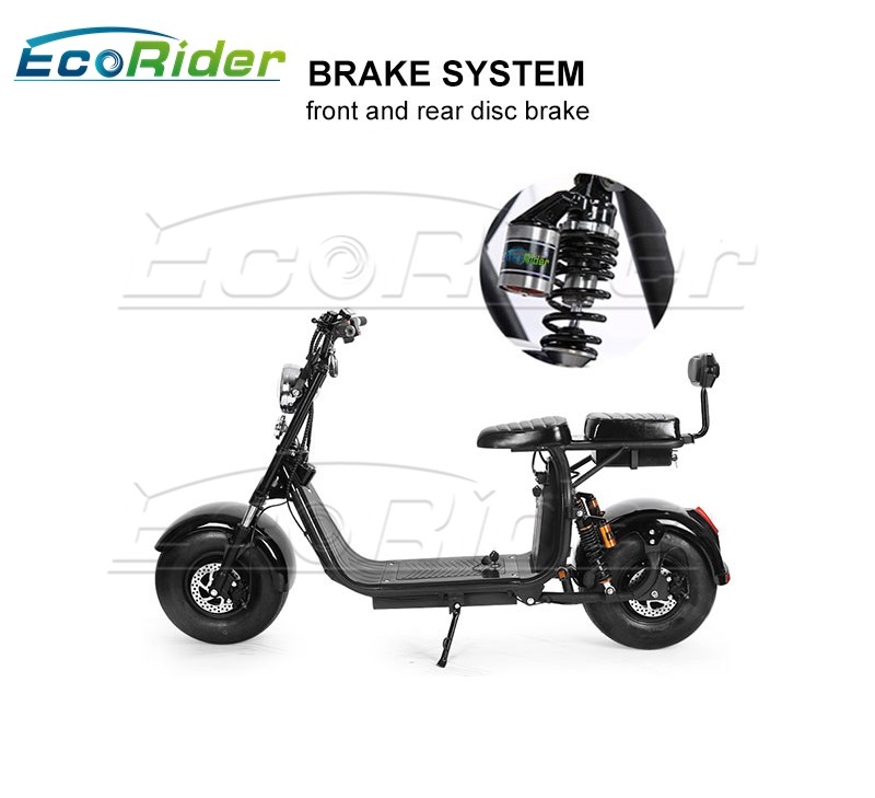 EcoRider 18inch Big Tire 60V 1500w 2 Wheel Electric Harly Scooter With Shock Absorber