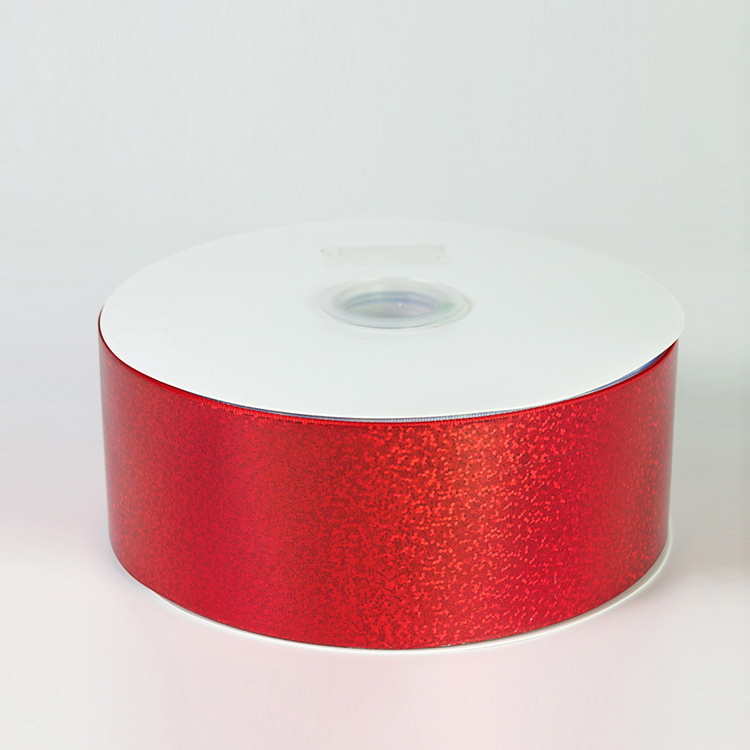 Eco Friendly Personalised Printed Ribbon Red / Glitter Color Custom Size