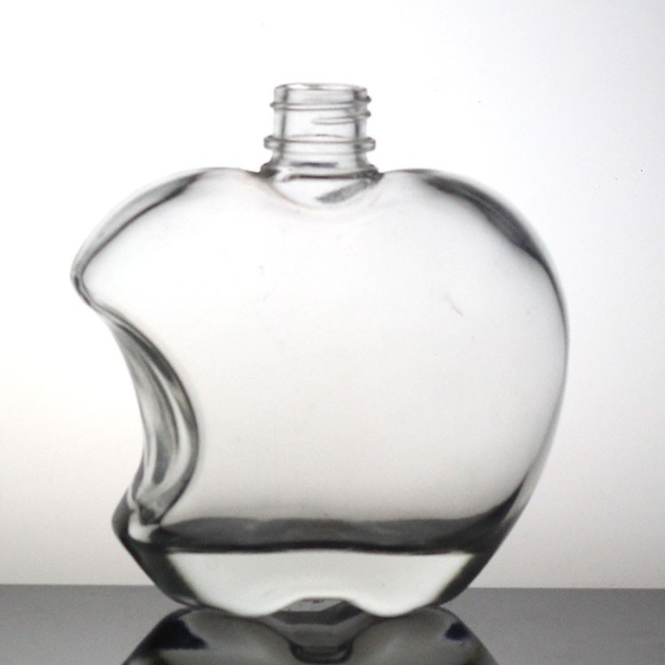Custom Made Heart Shaped Glass Bottle With Crown Cap And Lid Unique Design