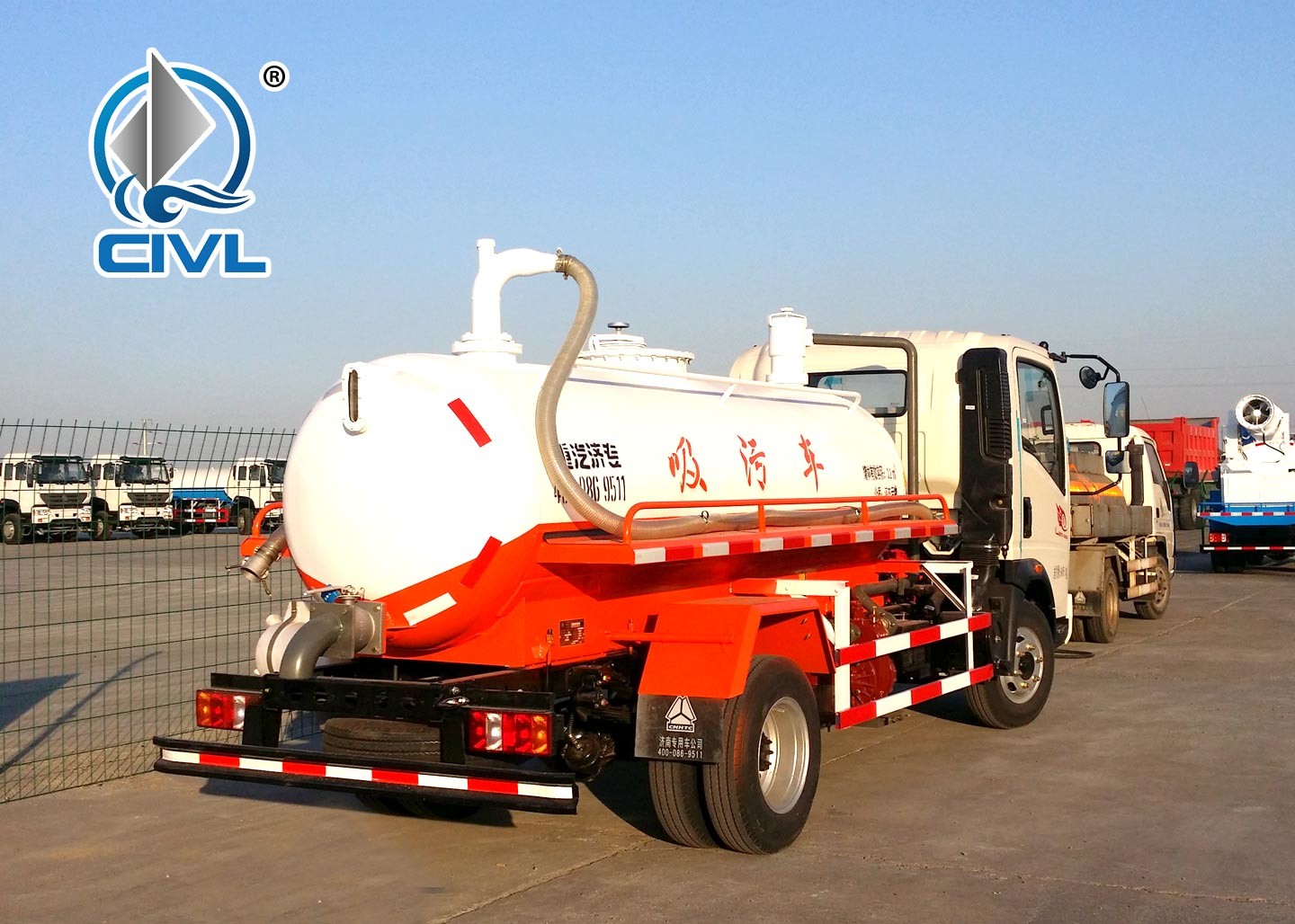 4x2 160HP 10m3 Sewage Suction Truck / Vacuum Tanker Sewage Sucking Truck