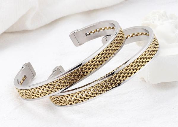 C-shaped fashion titanium steel chain bracelet 18k gold women's jewelry