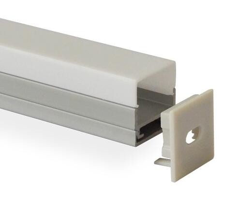 U shape LED extrusion profiles milky diffuser for led strips aluminum LED profiles for stors shops cabinet