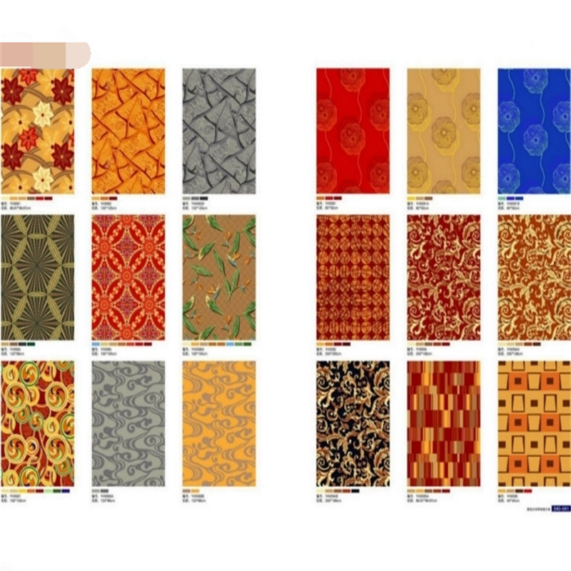 Nylon Material Hotel Carpet Flooring , Brown Printed Fire Resistant Rugs