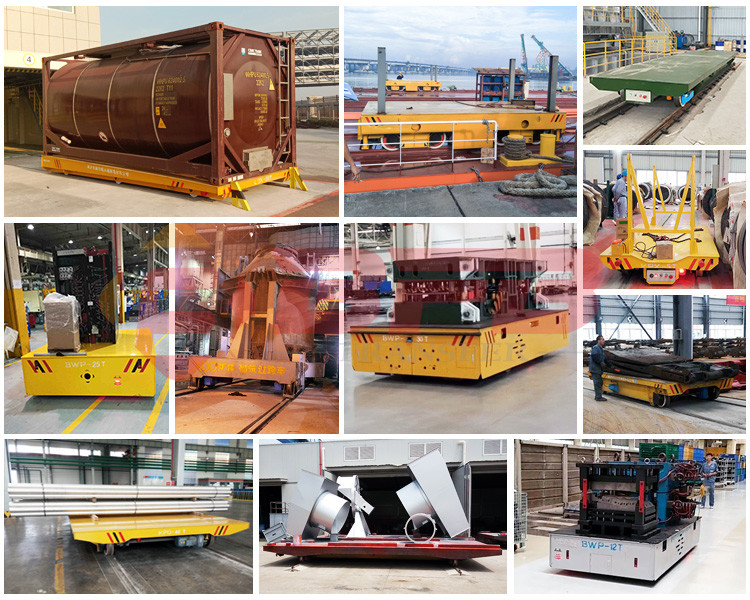 20T Electric Warehoues Trolley Platforms Transport Cart On Cement Floor