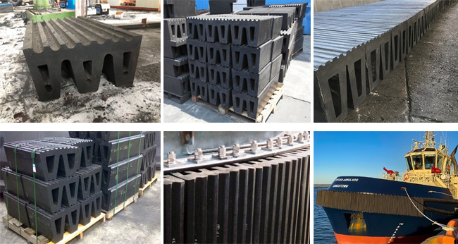 Large Dock W Type Fender Natural Rubber For Tug Boat Bumper