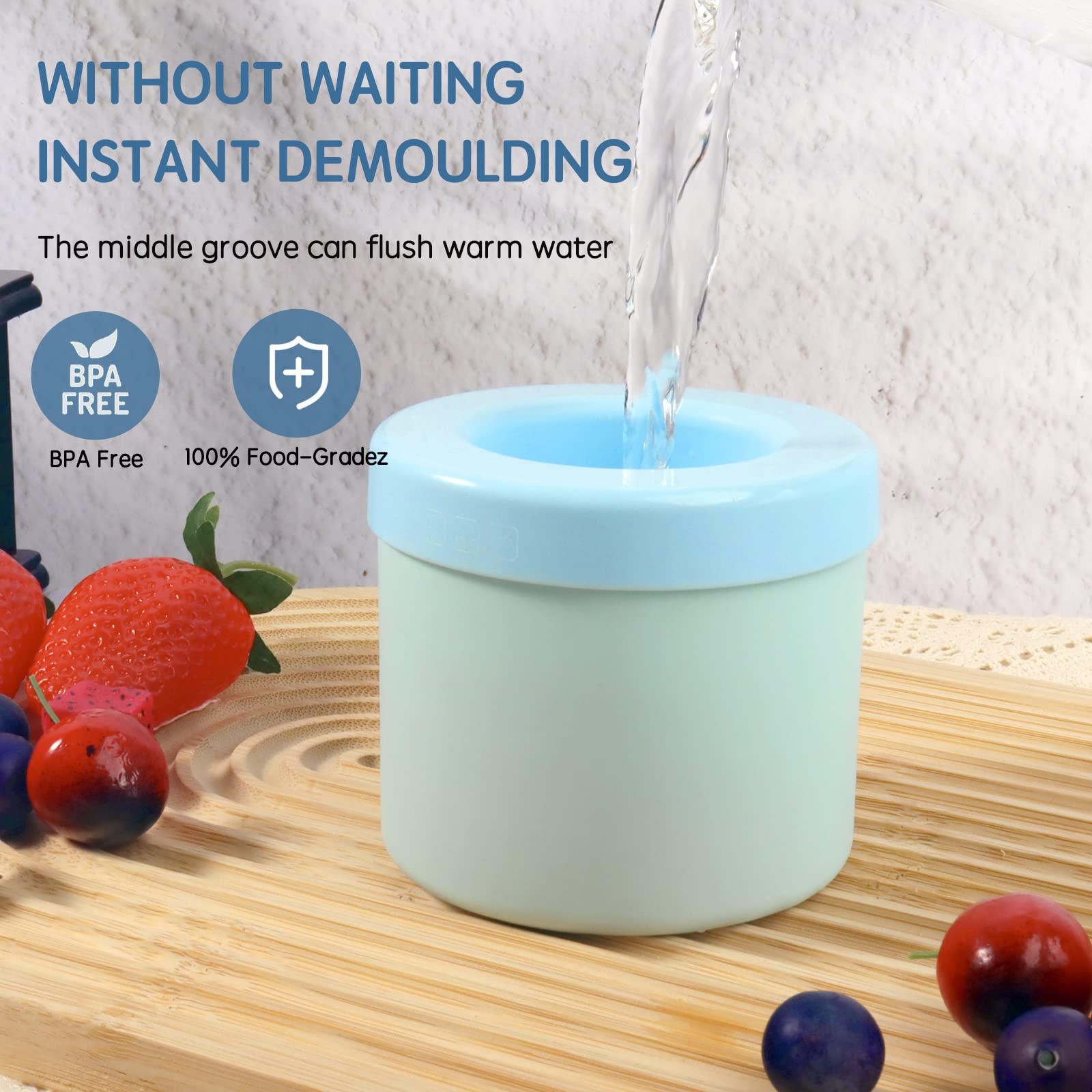 Cylinder Silicone Ice Cube Mold Decompress Ice Lattice Press Type Mini Ice Maker Cup