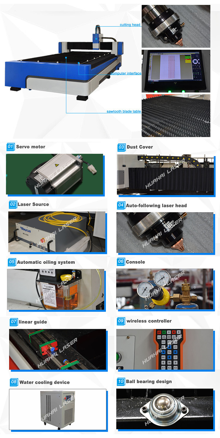 500W Fiber Laser Cutting Machine For Metal Tube / Plate Good Precision