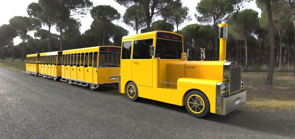 Metal Structure Mini Trackless Train 62 Seats For Amusement Park Diesel Powered