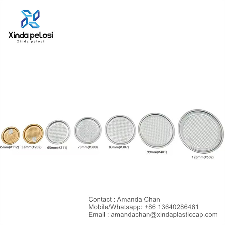 Factory Custom Size Silver Aluminum Easy Peel Off Lid For Sealing Plastic Can