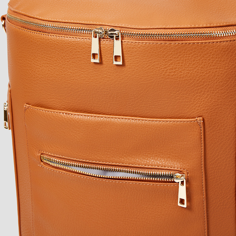 OEM ODM Travel PU Leather Backpack Diaper Bags 31*18*33cm