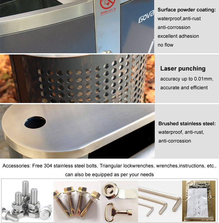 L385W520H890mm 40L Galvanized Steel Trash Can With Pop Up Lid