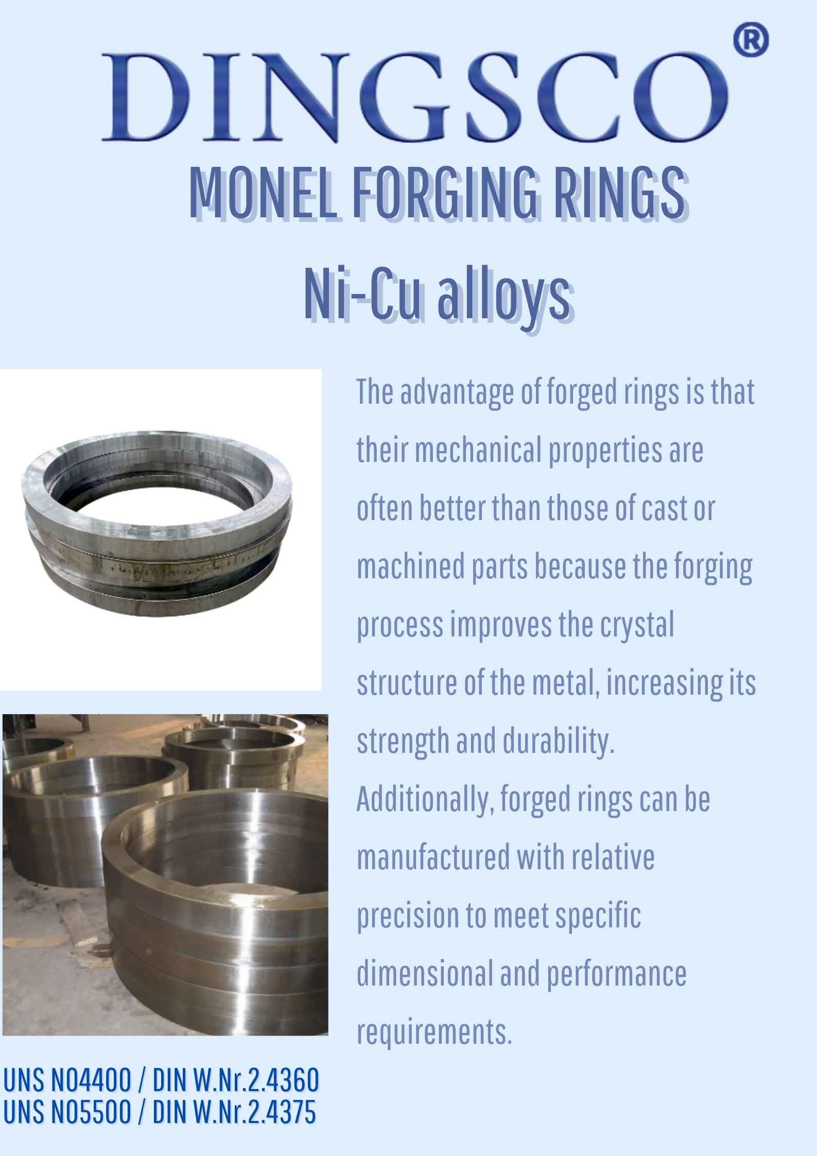 Monel 400 K500 Centrifugal Forged Rings High Temperature Wrought Steel