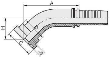 OEM Carbon Steel Hydraulic Crimping Hose Flange Fitting 45 Elbow Pipe Adapter Hydraulic Fittings