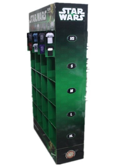 Green Cardboard Clothing Display , Durable Corrugated Pallet Displays