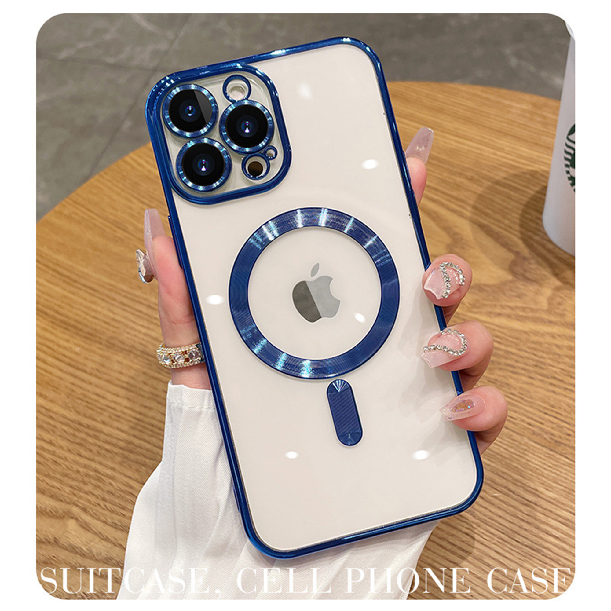 Clear Magnetic TPU Magsafe Phone Case Camera Lens Protector Shockproof For iPhone