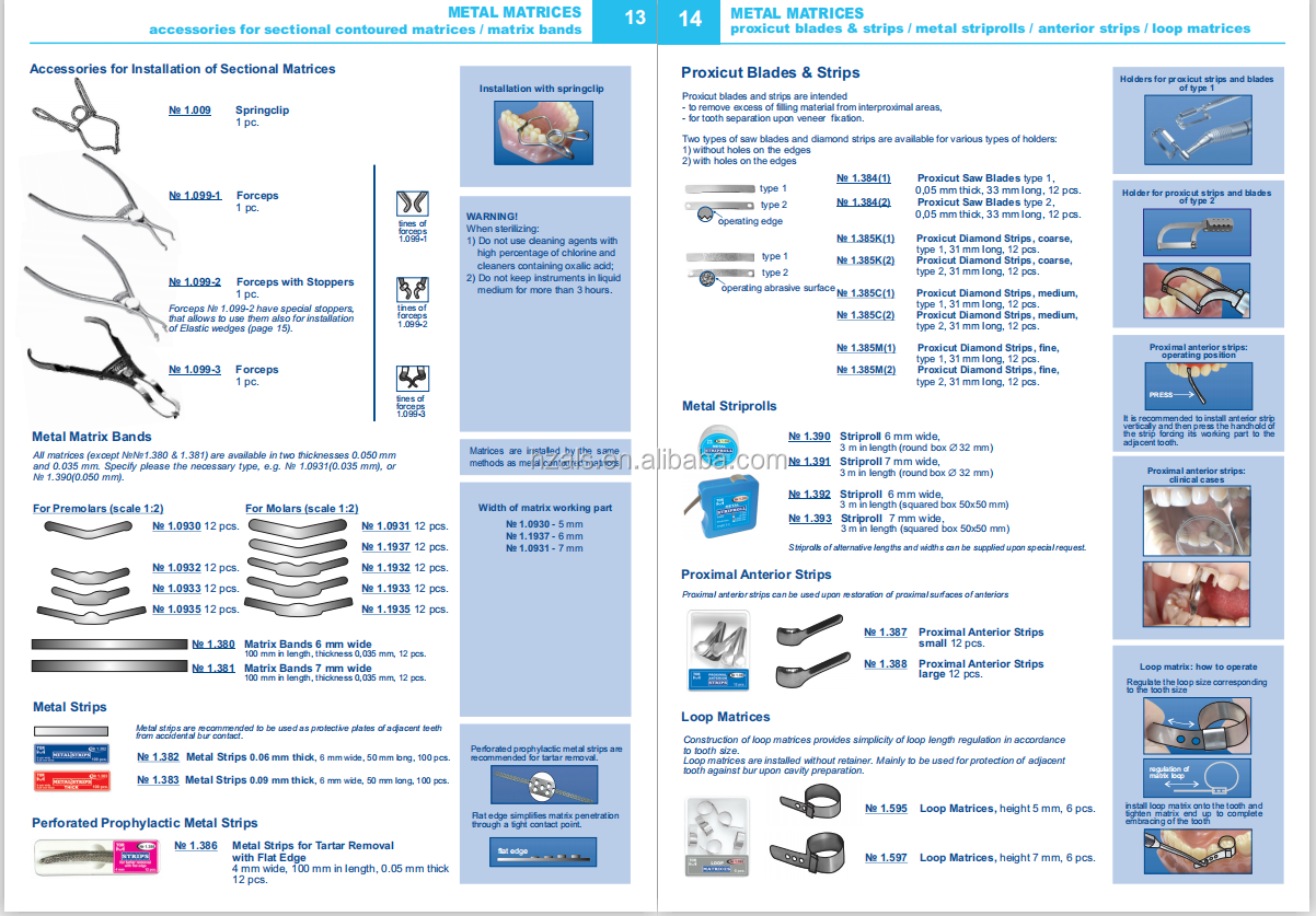 Instrument classification Class II 1.090 Dental Kit of premolar Transparent Contoured Matrices 30 pcs. TOR VM/ TOP BM