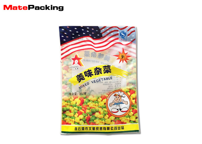 Heat Sealing Stand Up Barrier Pouches 350g Mixed Vegetable Food Packaging