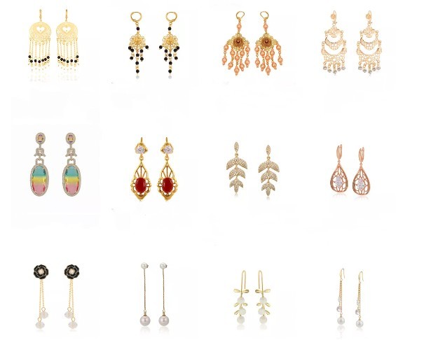 Rhinestone Encrusted Vintage Drop Earrings