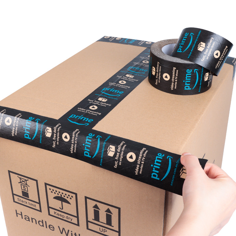 Customized Logo Gummed Fiber Reinforced Brown Kraft Paper Tape Jumbo Roll