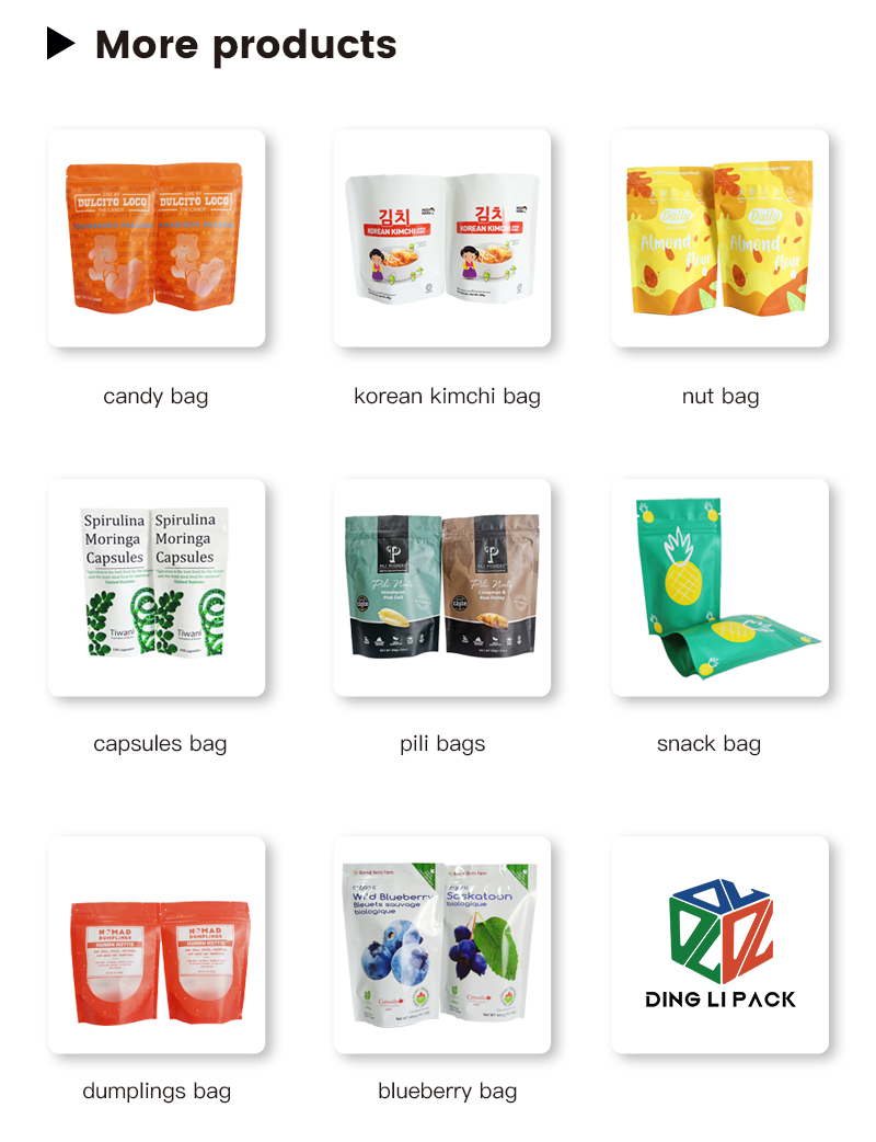 Digital Printing Kraft Paper Pouch Zipper Bag With Euro Hole