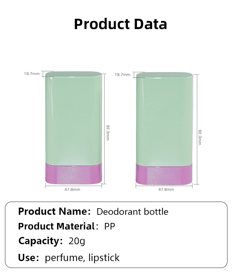 Top/Bottom Filling 20g PP PCR Bottom Rotation Sunscreen Stick Deodorant Packaging Container