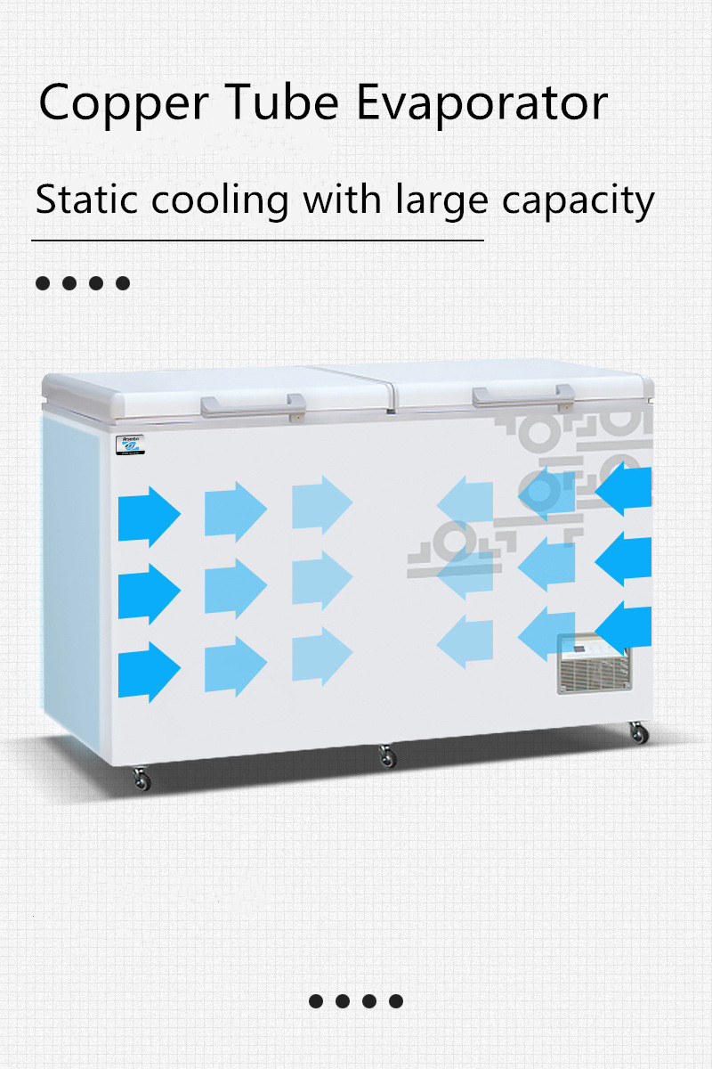 Seafood 350L Supermarket Display Freezer Anticorrosive Dual Zone