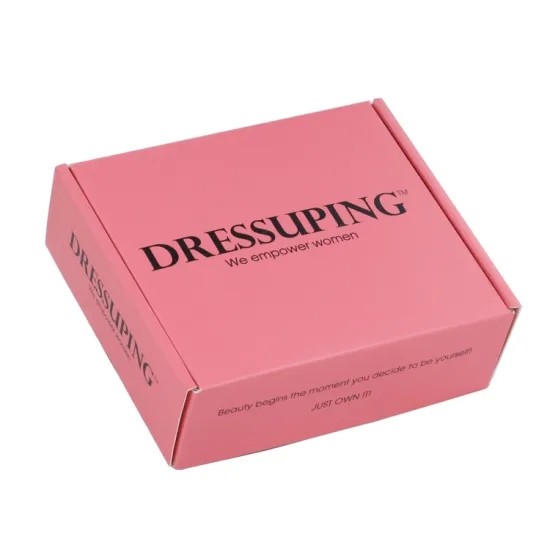 Creative Design Custom Pink Color Corrugated Mailing Cosmetic Box Packaging
