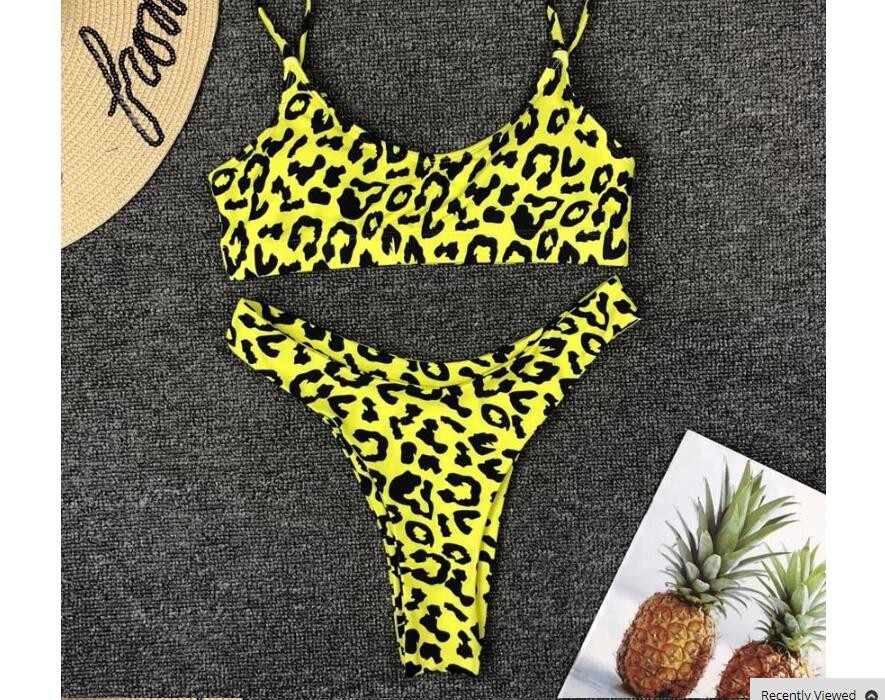 Sexy Leopard Bikinis 2018 Micro Bikini Push up Thong Bikini High Cut Swimsuit Women Mini Suit Women Swimsuit