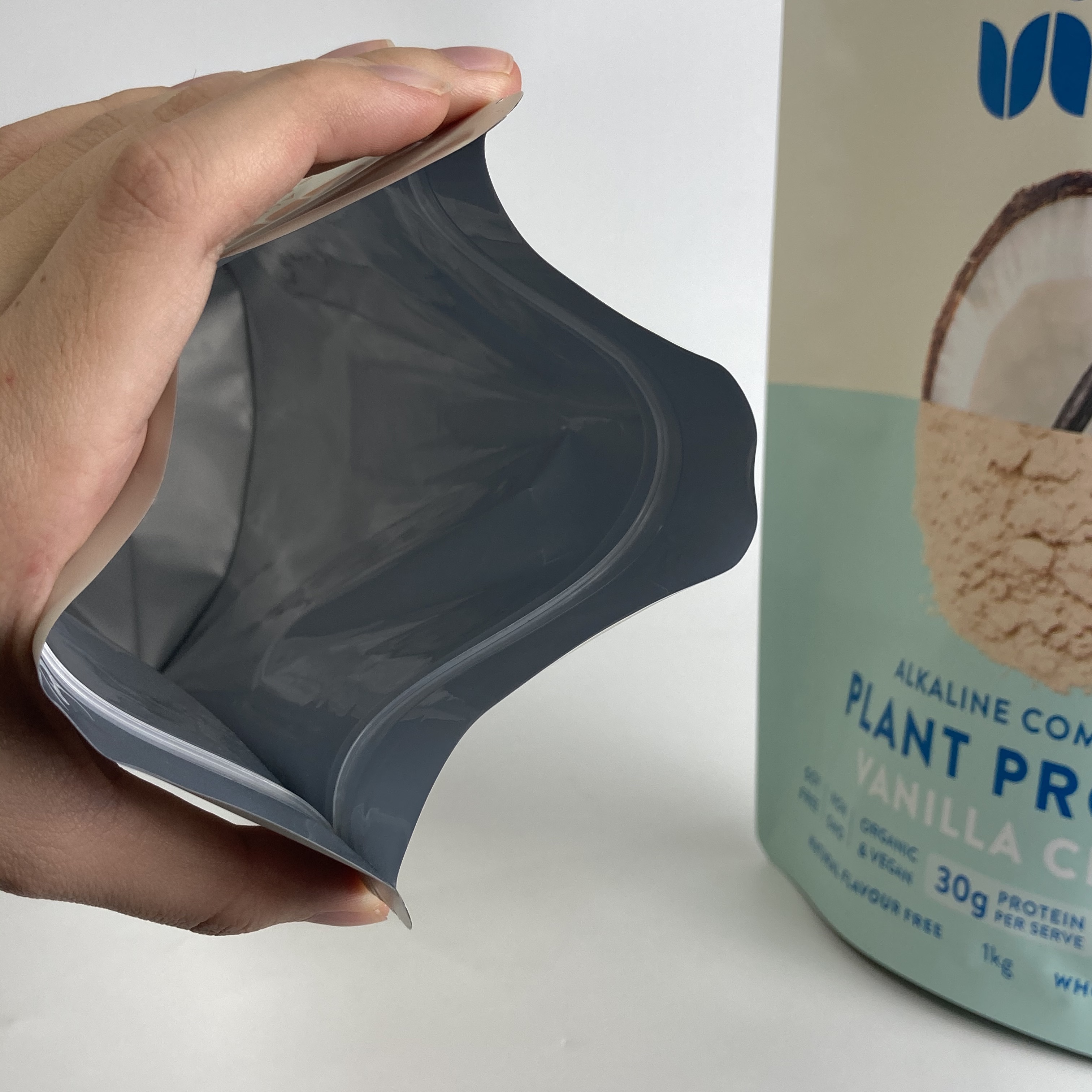 Custom Printed Stand Up Pouches Resealable Plastic Bags for Protein Powder Food Grade Powder Packaging Bags with Aluminum