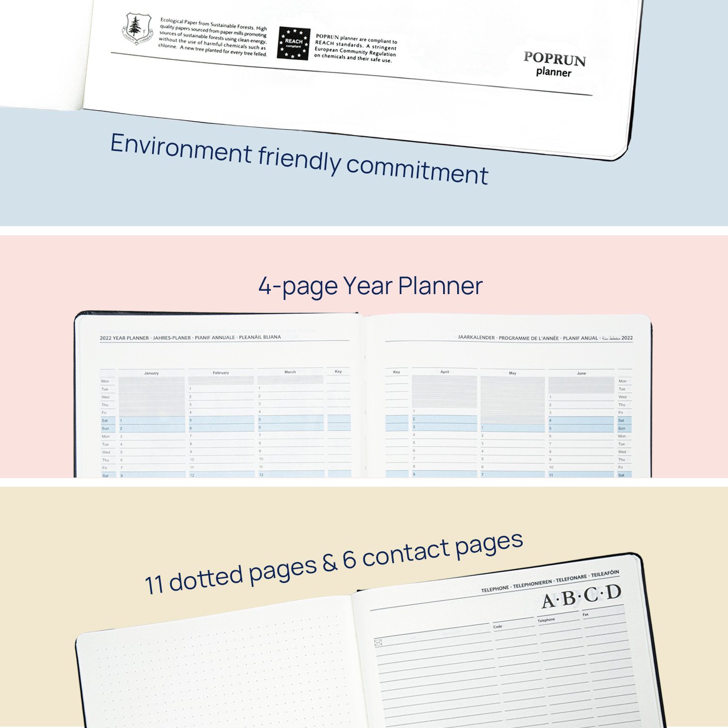 Calendar with Hourly Schedule and Monthly Tabs for Academic Planning from Jul. 2023 - Jun. 2023 Light Blue