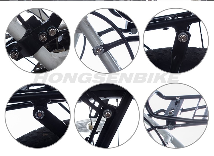 Adjustable universal road/mountain bicycle rear carrier/storage