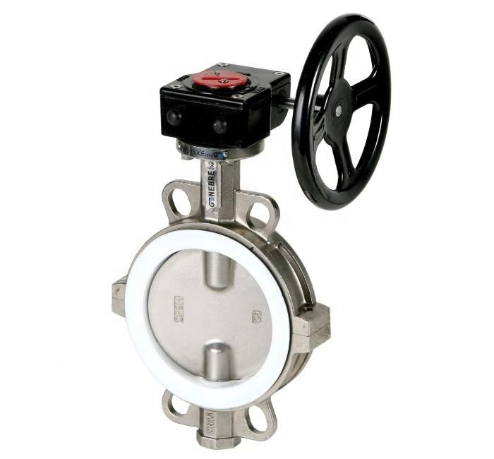 Ductile Iron DI WCB SS304 Stainless Steel Ptfe Split Body Butterfly Valve Wafer Lug Wormgear PN10 16 Handle