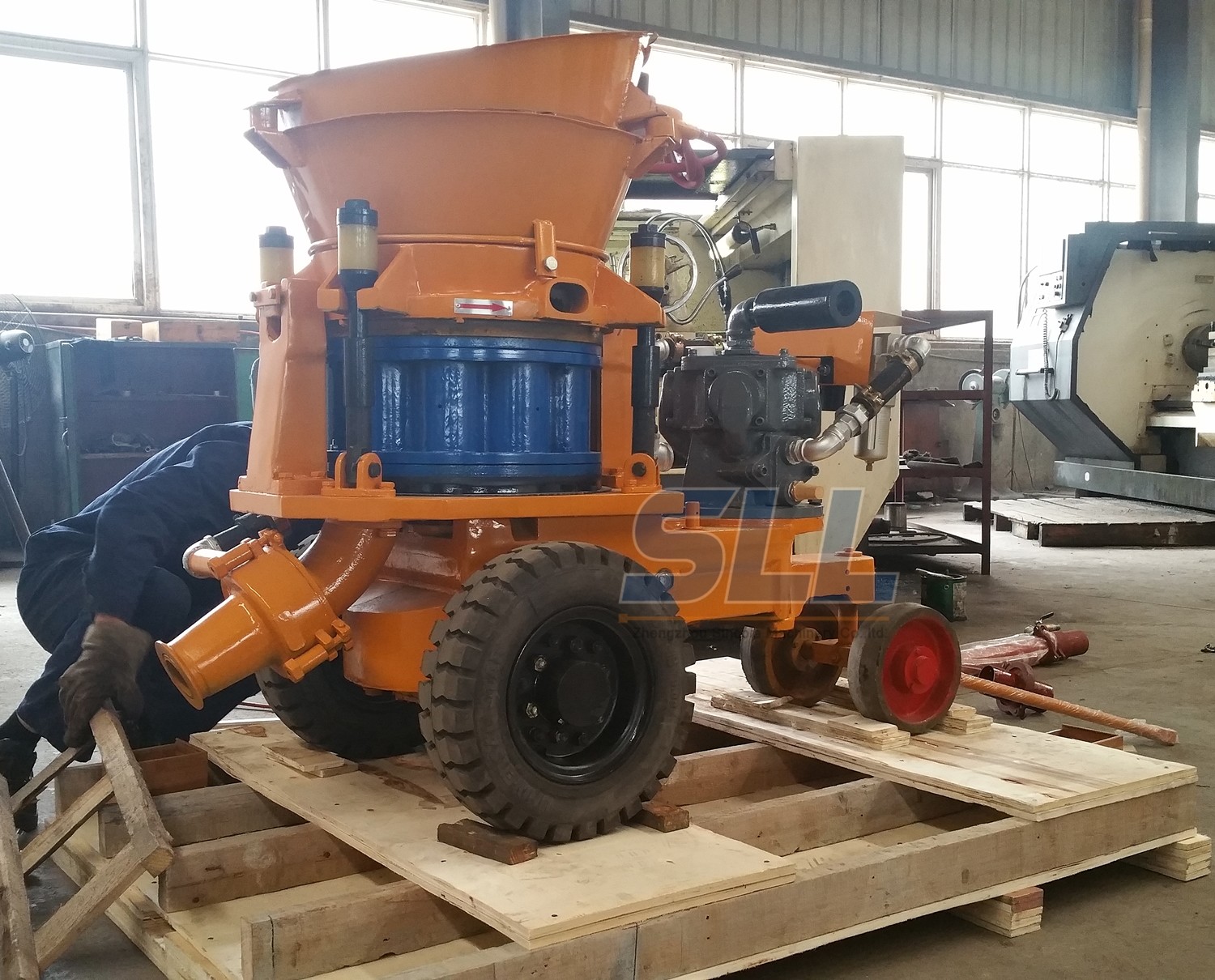 Tunnel And Mining Application Dry Shotcrete Machine 51/57/64mm Hose Inner Diameter