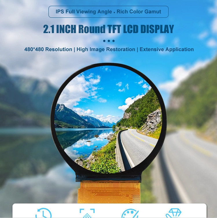 FPC ZIF Connector 40Pins 0.5mm Pitch Round TFT Display