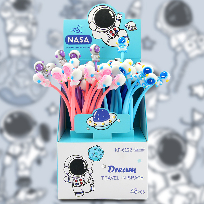 12PCS Cute Astronaut Shaking Gel Pens 0.5 Mm, Black Ink Gel Writing Pens For Office School Supplies Students Children Gift