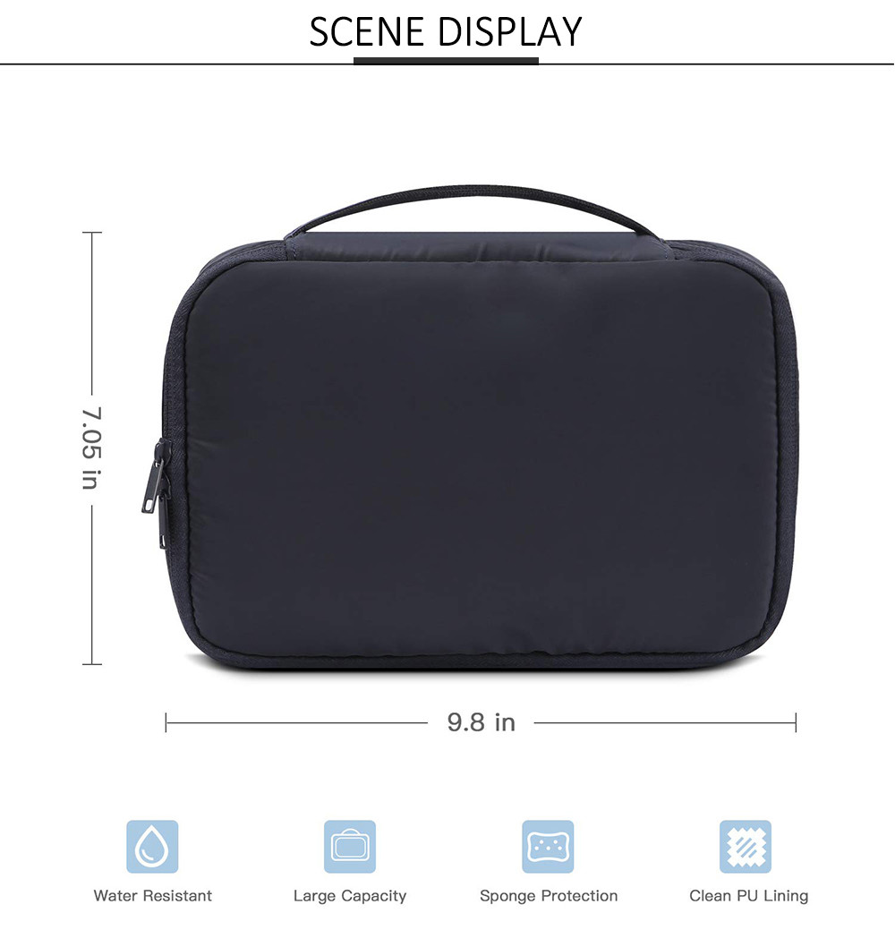 Double Zipper Polyester Cosmetic Toiletry Bag For Travel