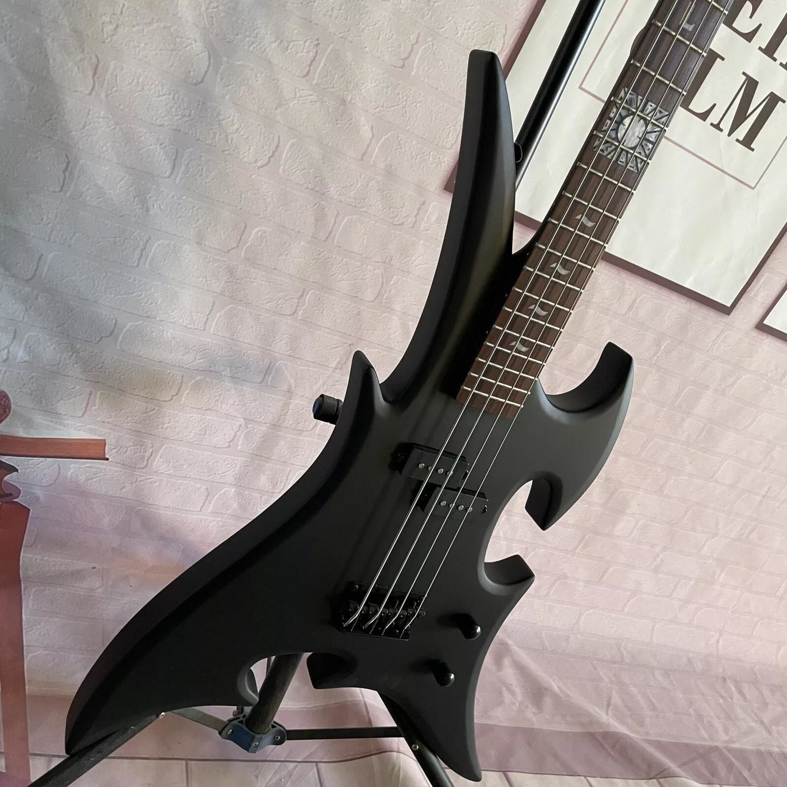 Custom Special Shape 4 Strings Electric Bass Guitar Basswood Body with Matte Finishing