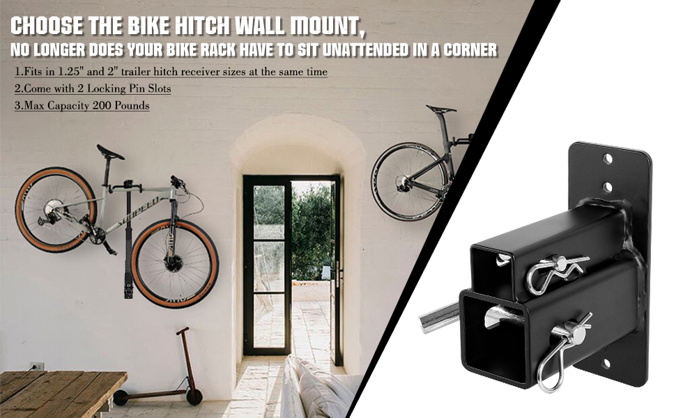 Hitch Wall Mount for Bike Rack Cargo Carrier Bike and Cargo Rack Hanging Garage Organizer