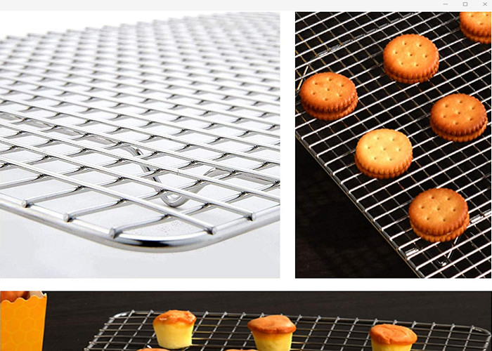 Grill Tray Rack Oven Grill Rack Kitchen Stainless Steel Picnic BBQ Food Basket