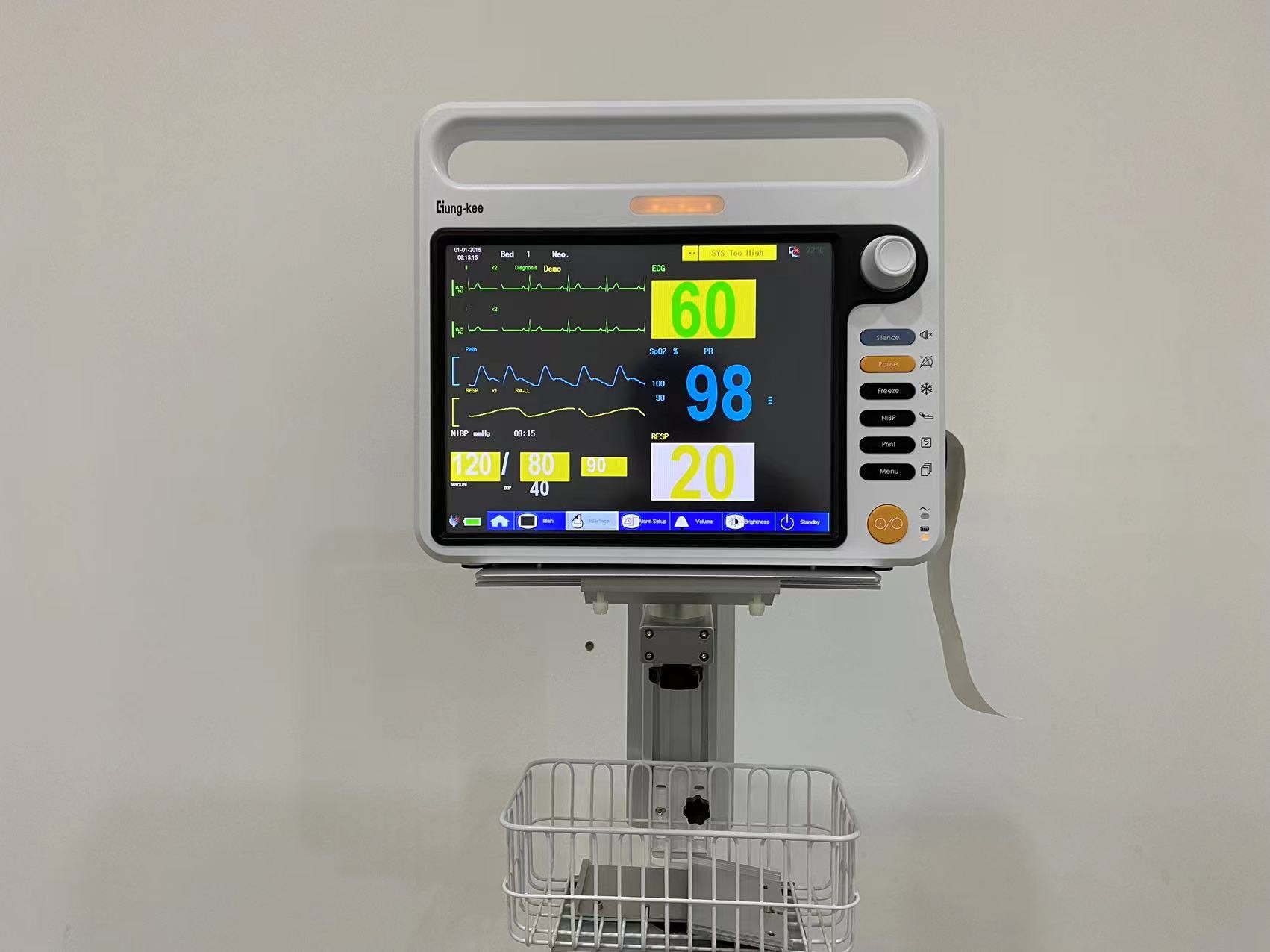 Veterinary Patient Monitor Wall Mounting Bracket Aluminum L 180 Degrees Rotation