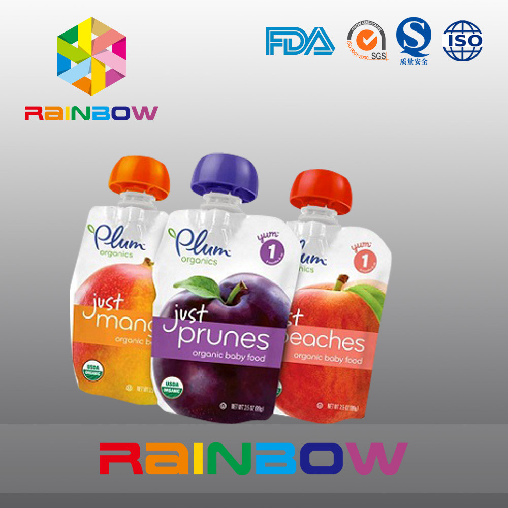 Customized Printed Stand up reusable spout pouch for liquid pakaging