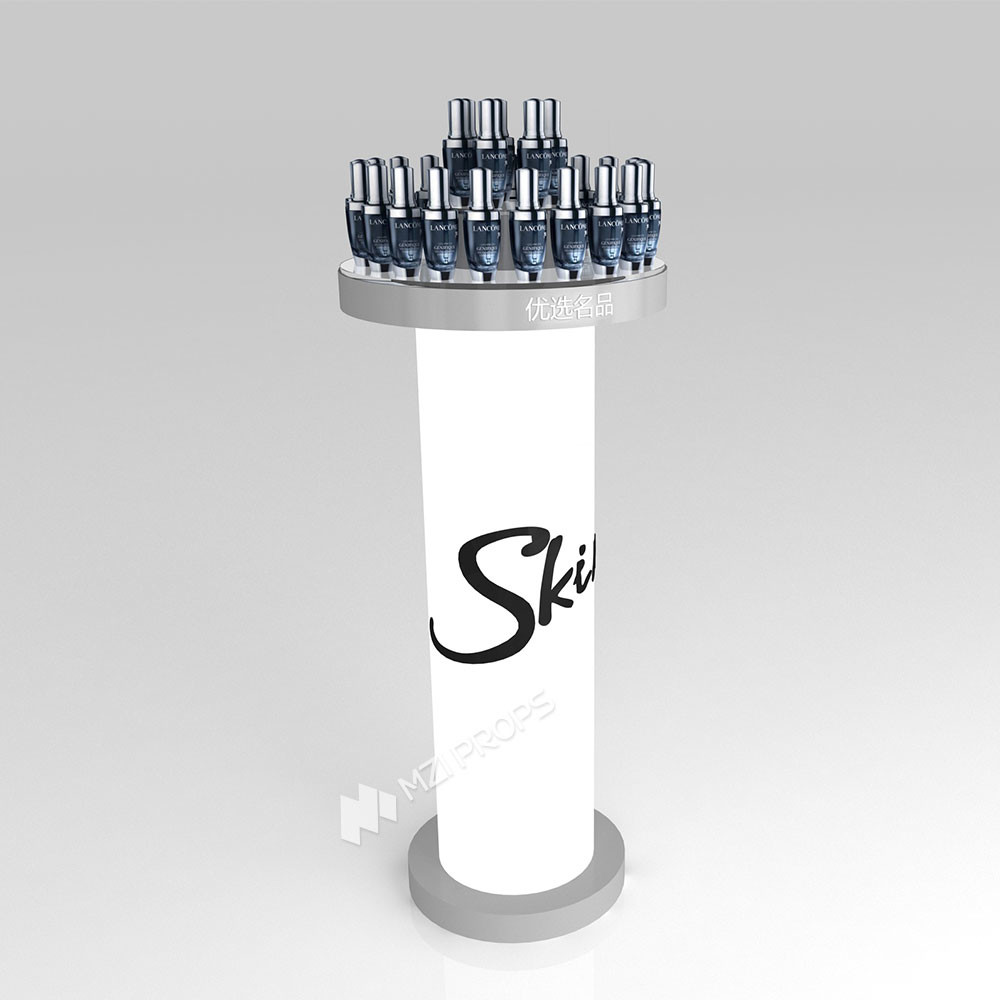 GDR05-JC03 Beauty Display Rack with Front Text Carving and Translucent Light Panel for Fashion Boutique