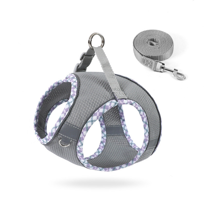 Pet Breathable Mesh Harness Dog Reflective Leash For Small Medium Dnd Large Dogs