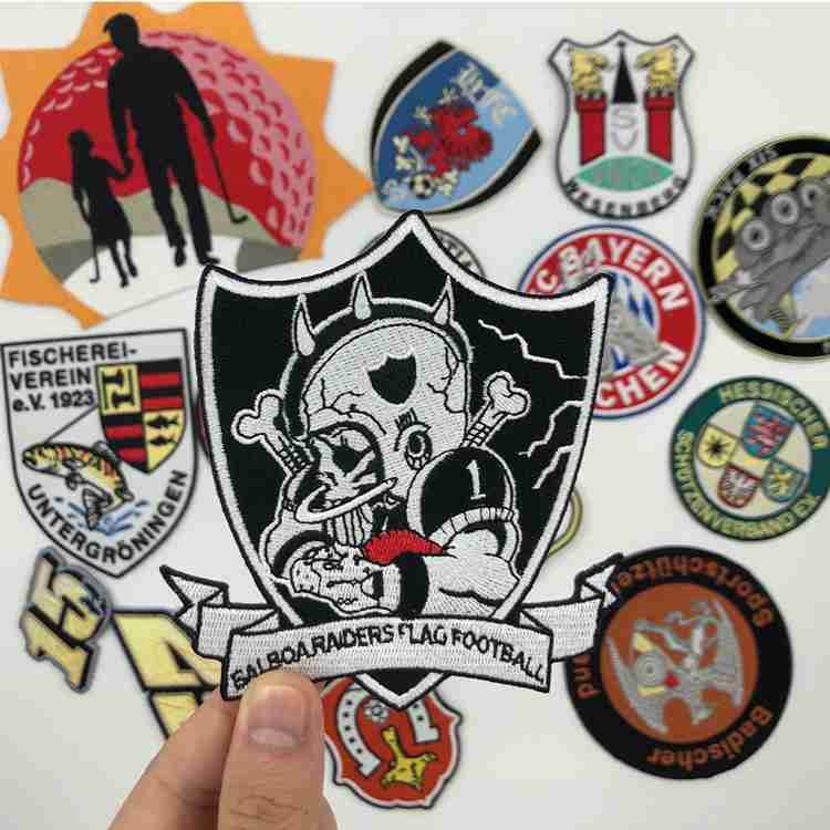 Circle Shape No Backing 9c Sports Team Patches With Heat Cut Border