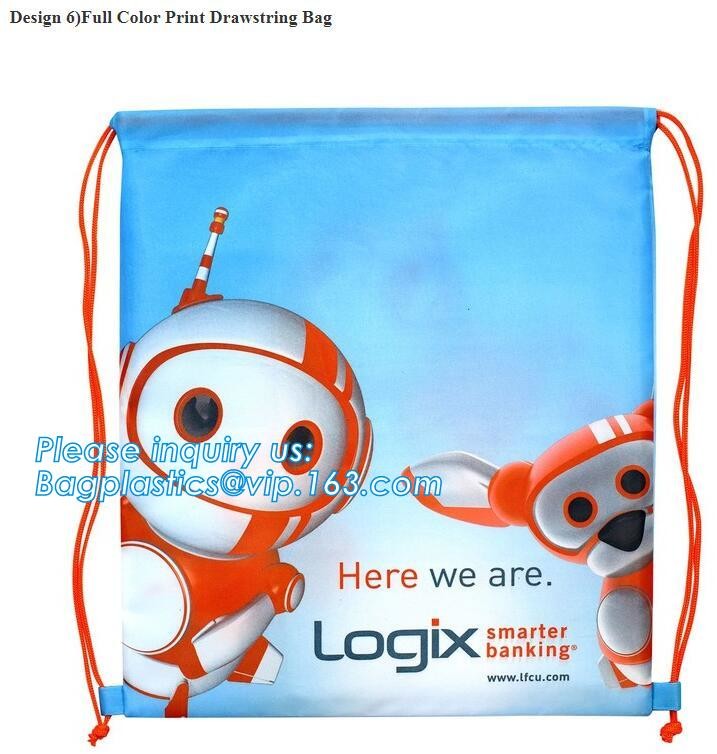 Outdoor Use 210D Sample Shoe Polyester Drawstring Bag,fashionable pattern printing polyester foldable shopping bag PACK