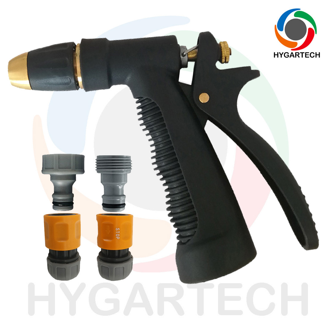 Metal Garden Hose Nozzle Down Pressure Car Washer With Rear Trigger Handle Control