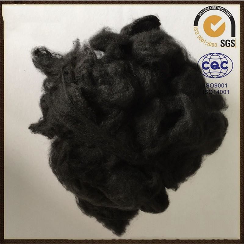 6D x 64mm Black PSF Virgin Polyester Staple Fiber For Geotextile