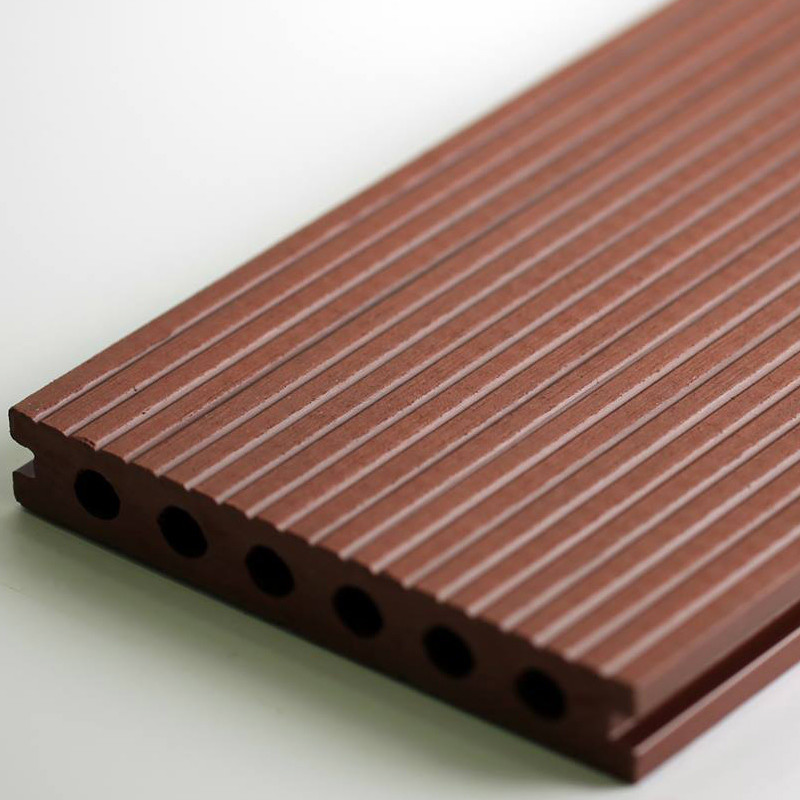 Classic WPC Floor Decking Panel Round Hole Rotproof High Strength