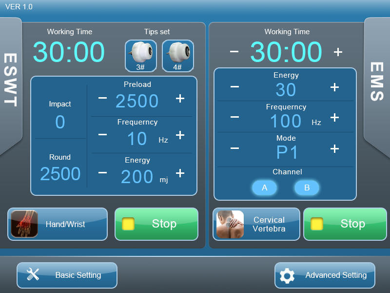 Pain Relief Use Electrical Muscle Stimulation Machine CE Approved 1HZ - 16HZ