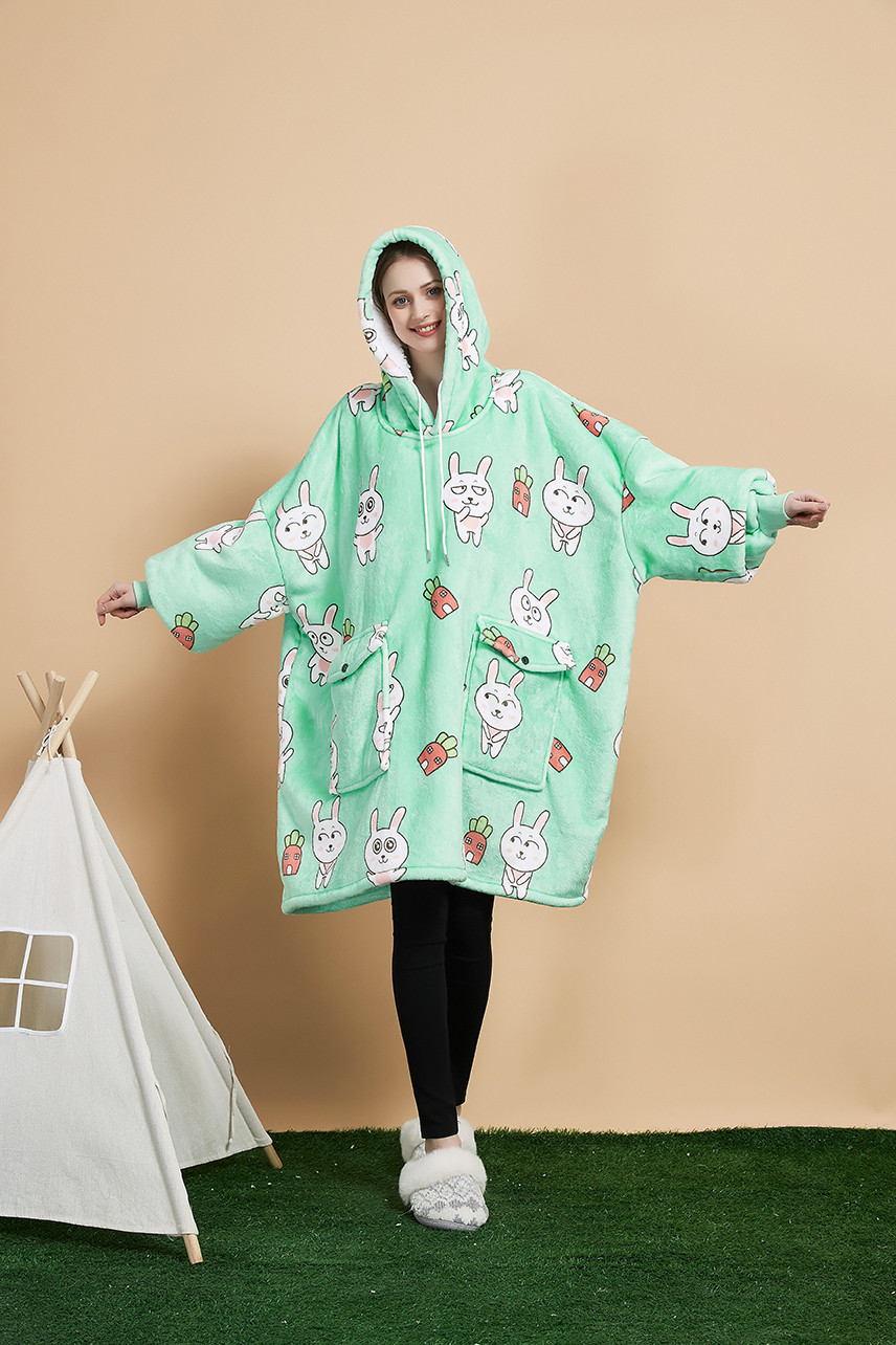 Double Pockets Oversized Hoodie Blanket Sweatshirt Extremely Warm